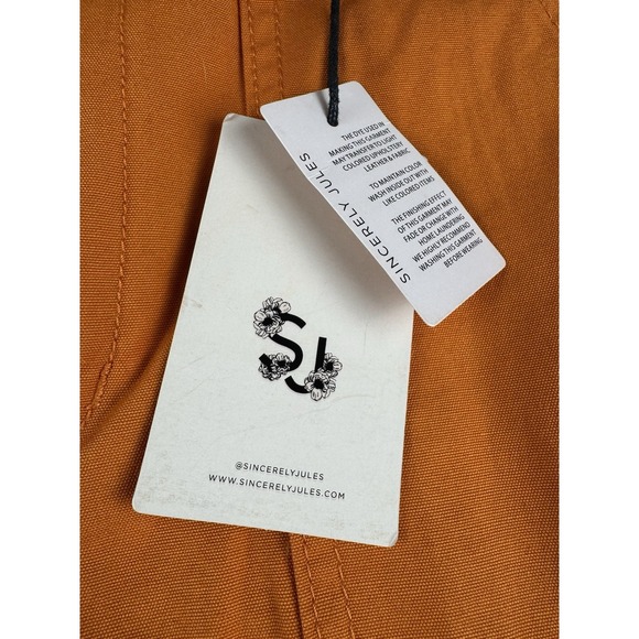 Sincerely Jules Cargo Pants Juniors 7 (27x30) Orange Autumn Fall Boho Straight - Picture 3 of 13